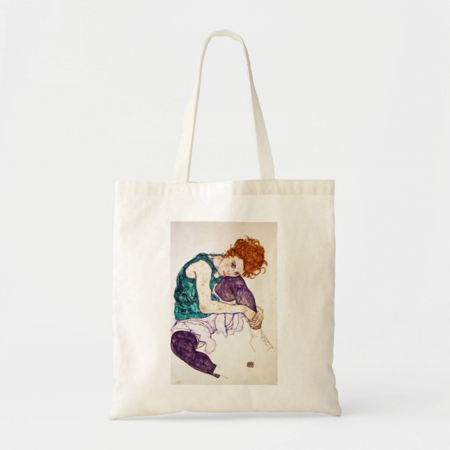 Egon Schiele Seated Woman with Legs Drawn Up Tote Bag (Front)