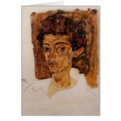 Egon Schiele- Self Portrait with Brown Background (Front)