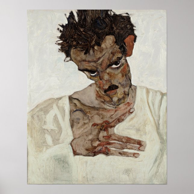 Egon Schiele Self Portrait with Lowered Head Poster (Front)