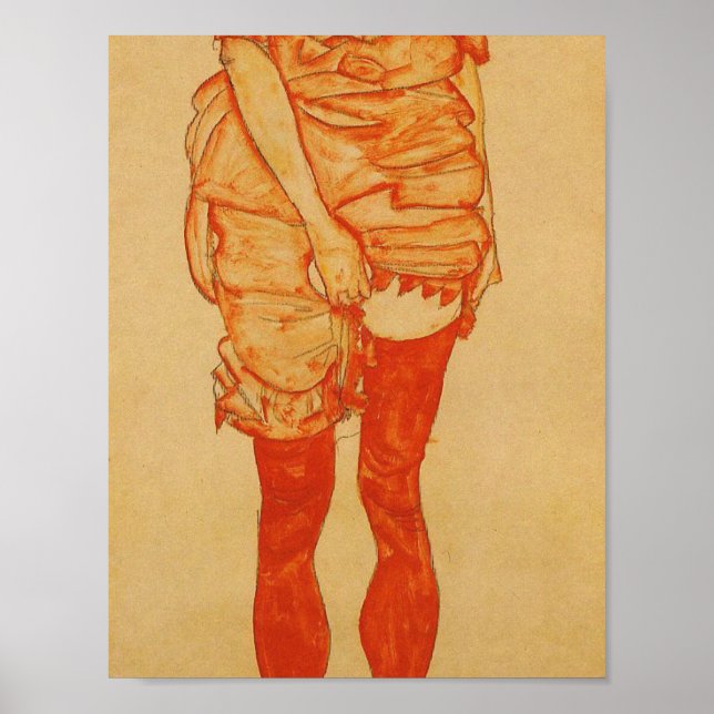 Egon Schiele - Standing Woman In Red Poster (Front)