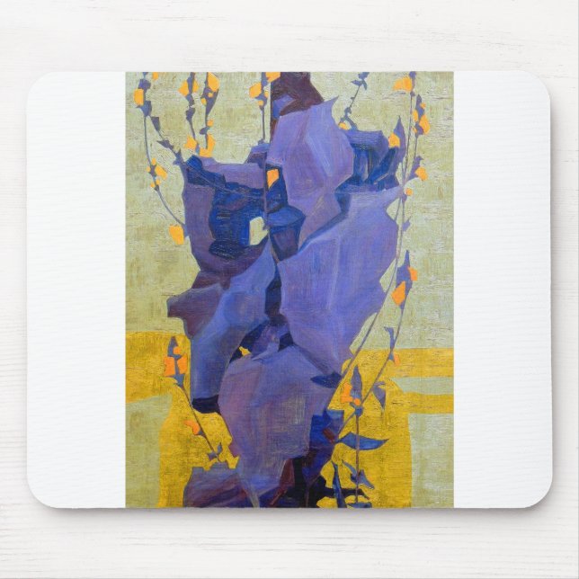 Egon Schiele Stylized Flowers Mouse Pad (Front)
