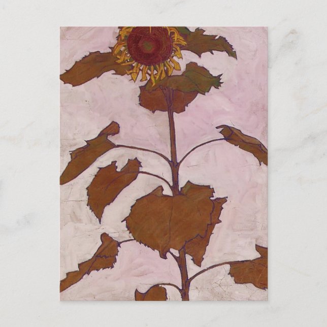Egon Schiele- Sunflower Postcard (Front)