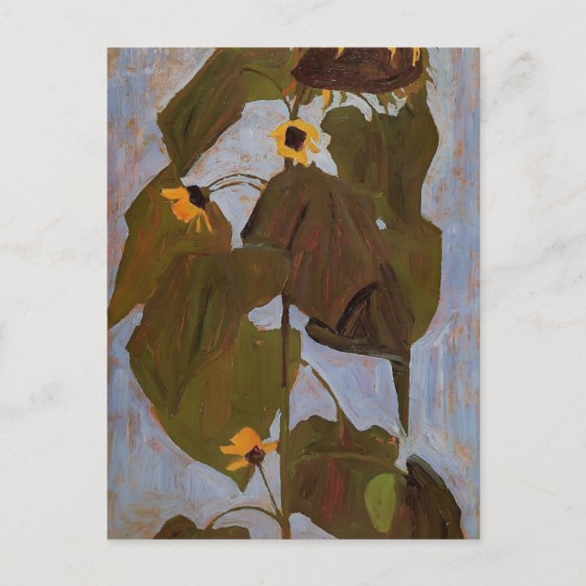 Egon Schiele- Sunflower Postcard (Front)