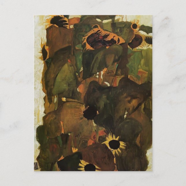 Egon Schiele- Sunflowers Postcard (Front)