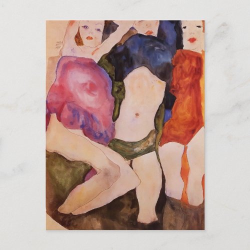 Egon Schiele_ Three Girls Postcard