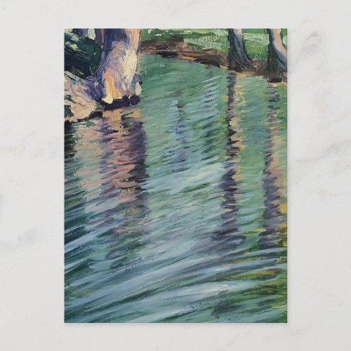 Egon Schiele_ Trees Mirrored in a Pond Postcard