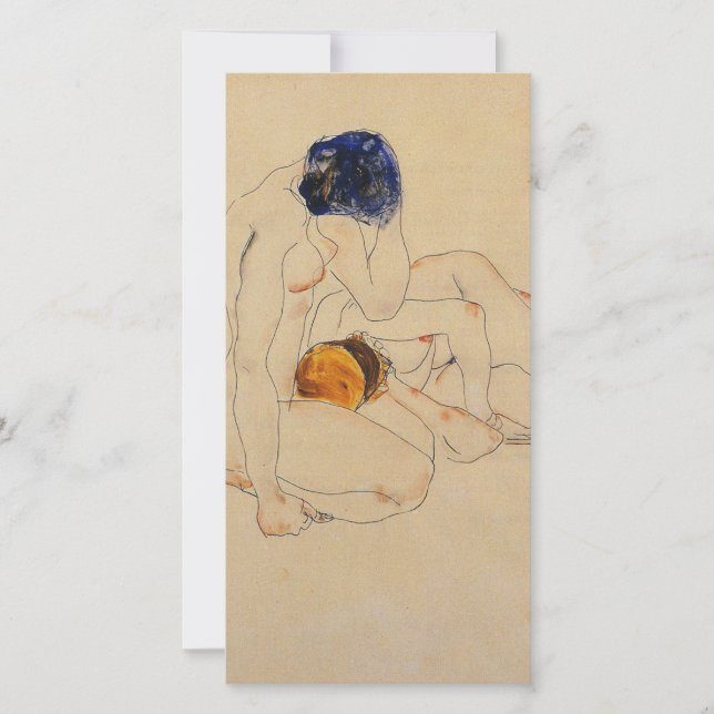 Egon Schiele - Two Friends Holiday Card (Front)
