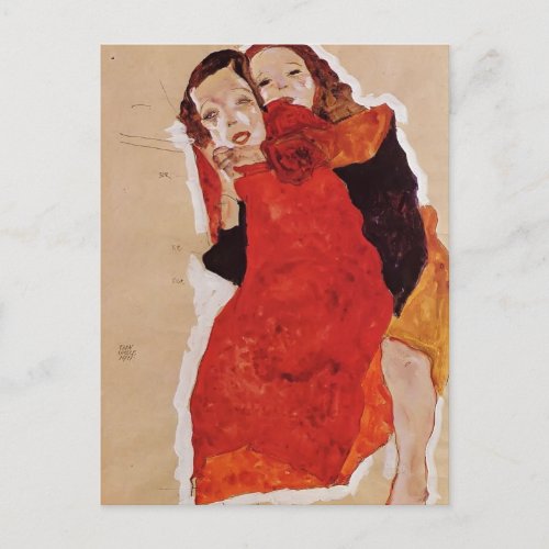 Egon Schiele_ Two Girls Postcard