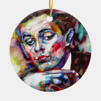egon schiele - watercolor portrait ceramic ornament