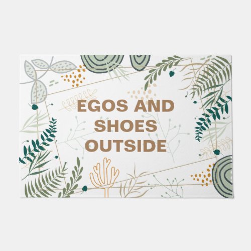 Egos and Shoes Outside Doormat