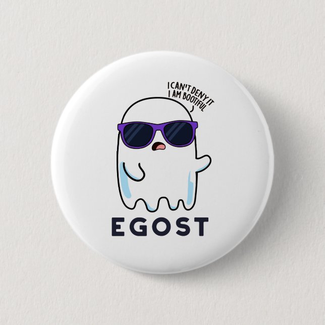 Egost Funny Halloween Ego Ghost Pun Button (Front)