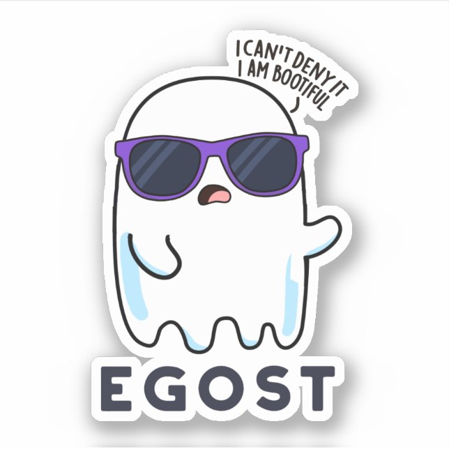 Egost Funny Halloween Ego Ghost Pun Sticker (Front)