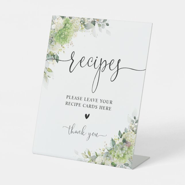 EGreen Hydrangeas Recipe Card Sign (Front)
