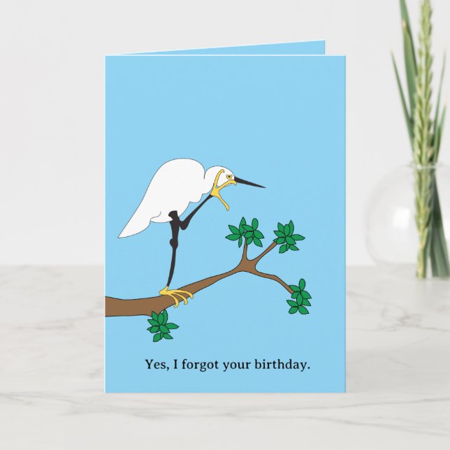 Egret Belated Birthday Card (Front)