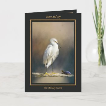 Egret Christmas Holiday Card by Kathys_Gallery at Zazzle