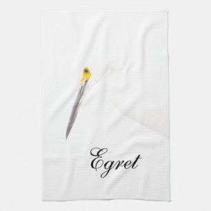 Egret headshot towel