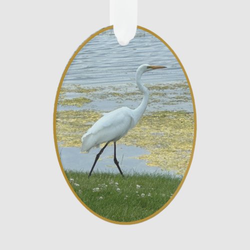 Egret Lake Bird Ornament