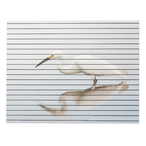 Egret on still pond notepad