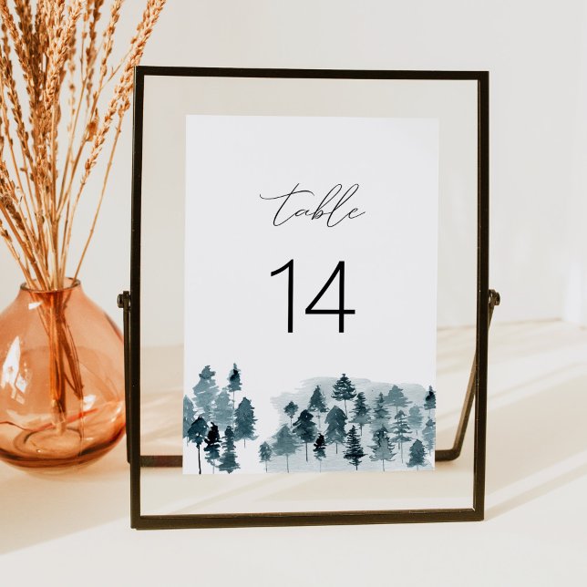 EGRET Rustic Pine Tree Watercolor Table Numbers (Creator Uploaded)