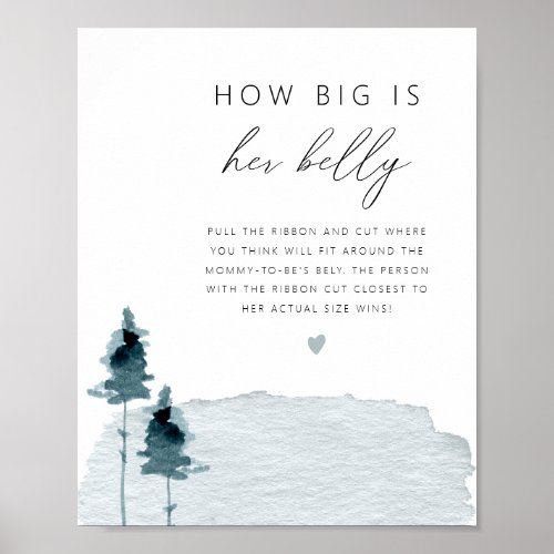 EGRET Rustic Slate Blue How Big Is Her Belly Game Poster