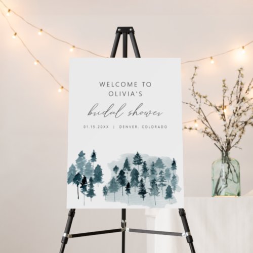 EGRET Rustic Winter Bridal Shower Welcome  Foam Bo Foam Board