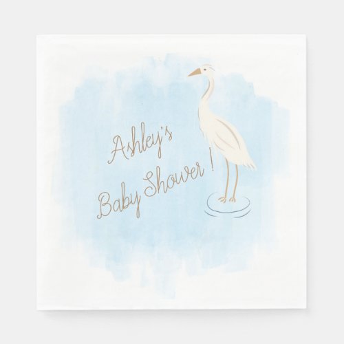 Egrets and Irises Babyshower Napkin