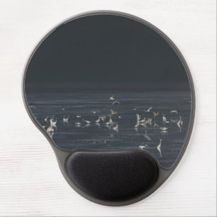 Egrets On The Midnight Blue Ocean Gel Mouse Pad
