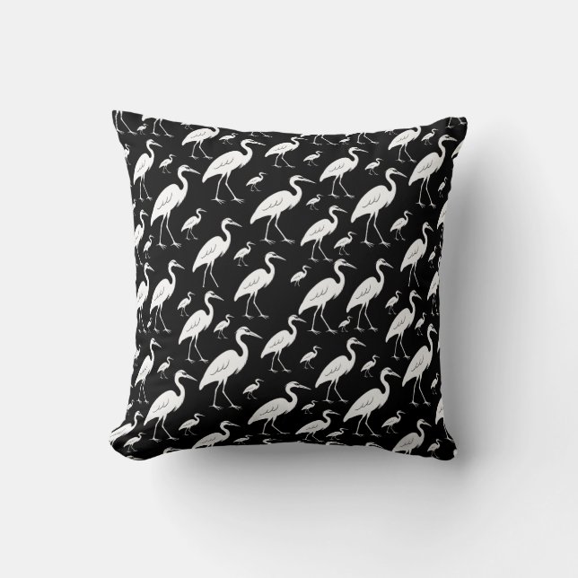 Egrets  throw pillow (Front)