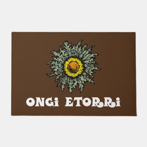 Eguzkilore Flor del Sol Sun Flower Ongi Etorri Doormat