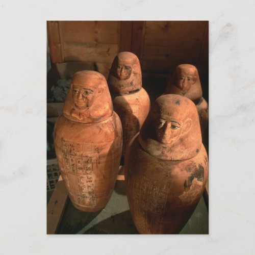 Egypt 26th dynasty Canopic jars found in Abu Postcard