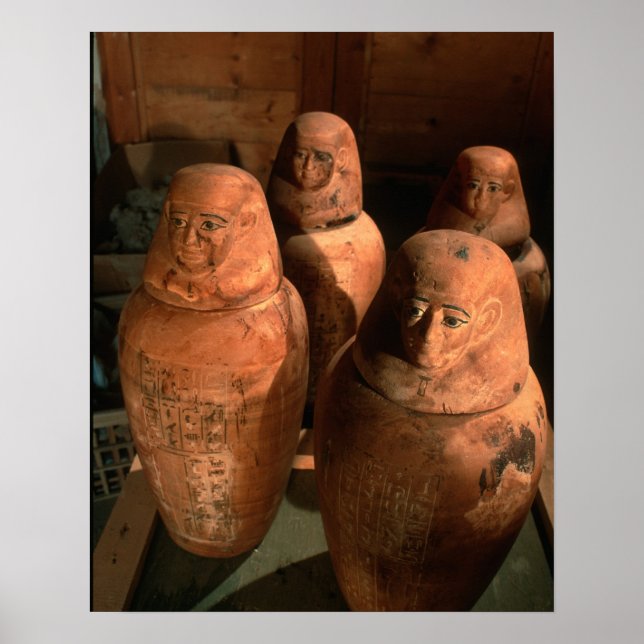 Egypt, 26th dynasty Canopic jars found in Abu Poster (Front)