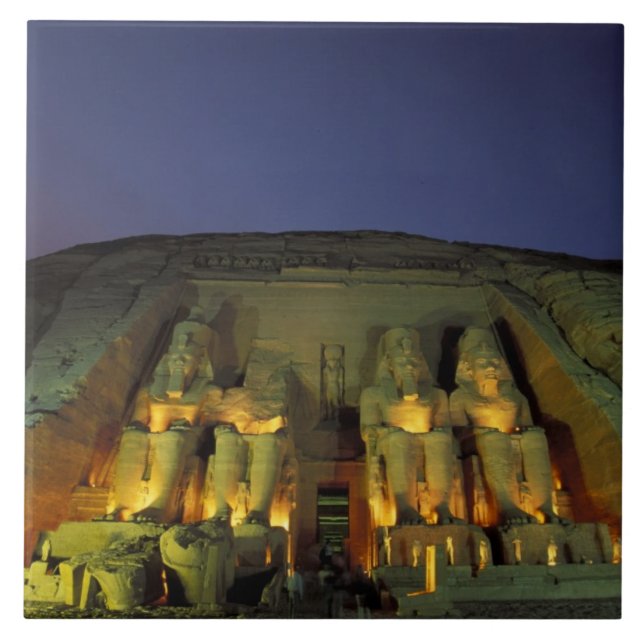 Egypt, Abu Simbel, Colossal figures of Ramesses Ceramic Tile (Front)