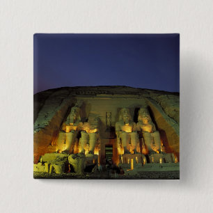 Egypt, Abu Simbel, Colossal figures of Ramesses Pinback Button