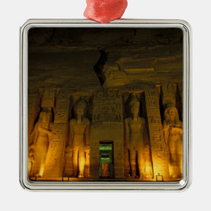 Egypt, Abu Simbel, Lighted facade of Small Metal Ornament