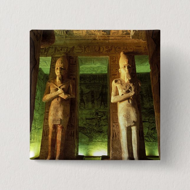 Egypt, Abu Simbel, Statue of Ramesses II, Pinback Button (Front)