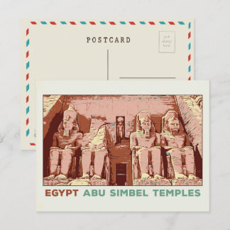 Egypt, Abu Simbel temples illustration Postcard
