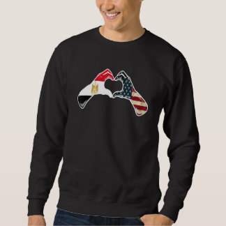 Egypt American USA Flag USA Egyptian Heart 1 Sweatshirt