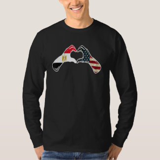 Egypt American USA Flag USA Egyptian Heart 1 T-Shirt