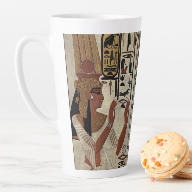 Egypt Ancient Pharaoh Tombs Colorful Painting Art Latte Mug (In Situ)