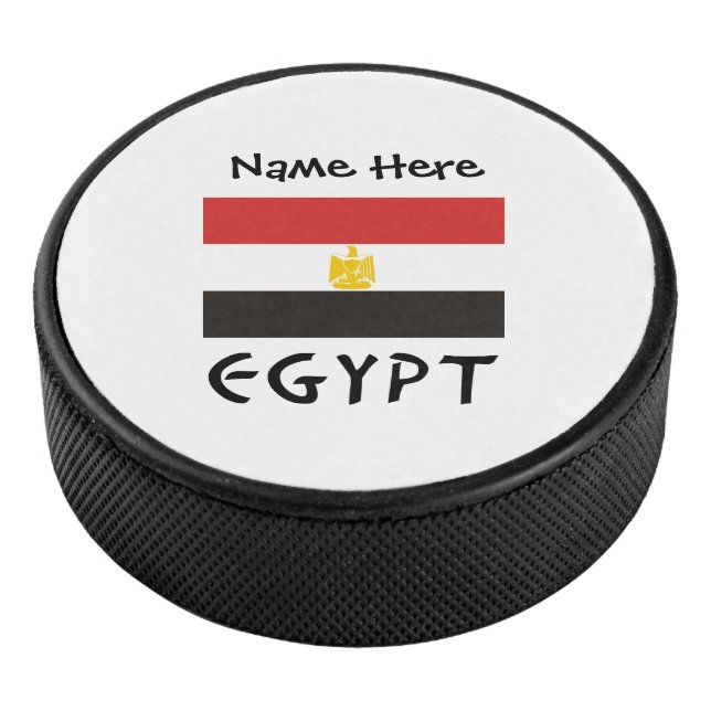 Egypt and Egyptian Flag Personalized  Hockey Puck (3/4)