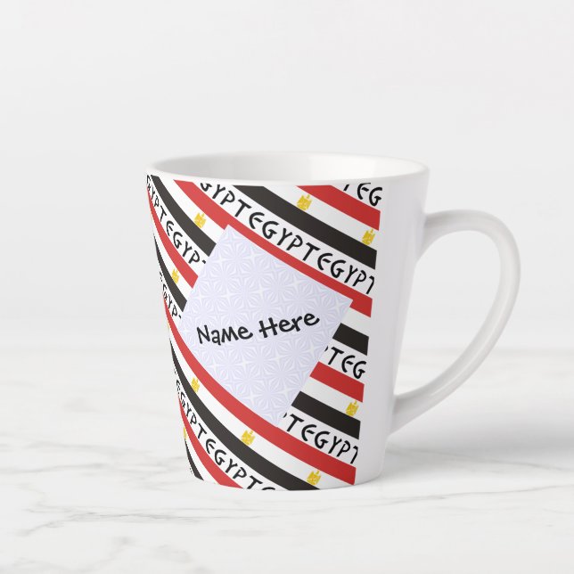Egypt and Egyptian Flag Tiled Personalized  Latte Mug (Right)