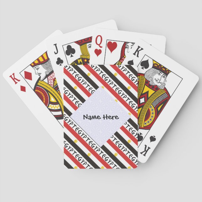 Egypt and Egyptian Flag Tiled with Your Name Poker Cards (Back)