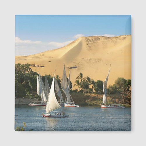 Egypt Aswan Nile River Felucca sailboats 2 Magnet