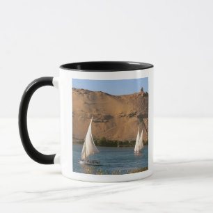 Egypt, Aswan, Nile River, Felucca sailboats, Mug