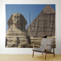 Egypt Cairo Sphinx Statue Pyramids Scene Backdrop
