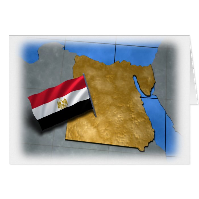 Egypt country with its flag greeting cards