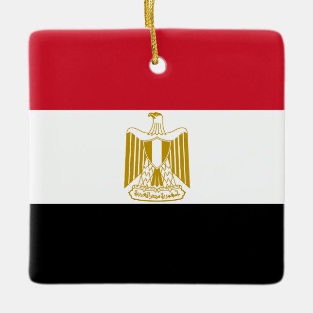 Egypt (Egyptian) Flag Ceramic Ornament (Front)
