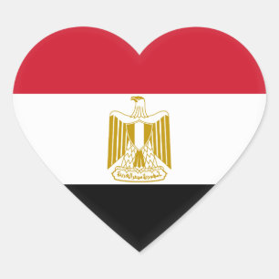 Egypt (Egyptian) Flag Heart Sticker