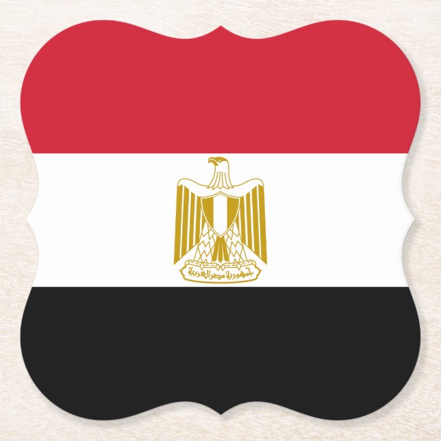 Egypt (Egyptian) Flag Paper Coaster (Front)