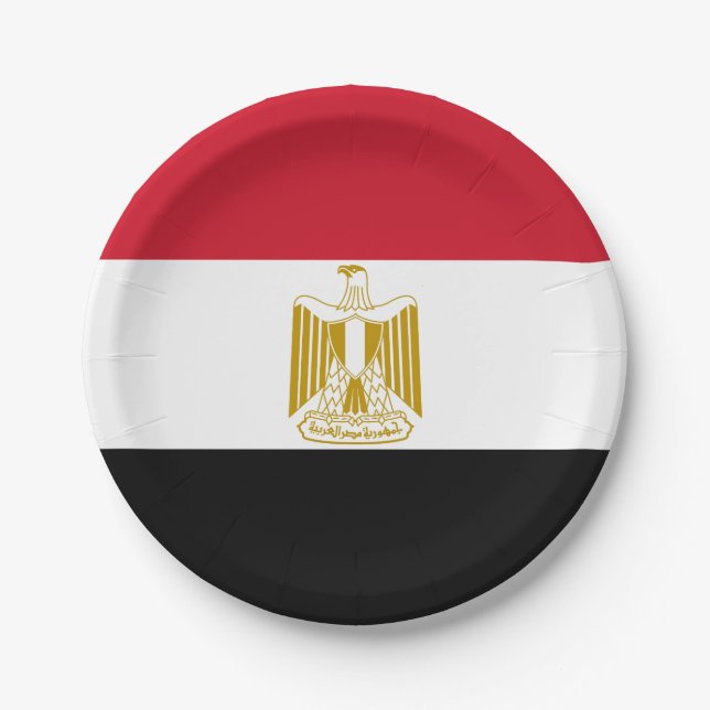 Egypt (Egyptian) Flag Paper Plates (Front)